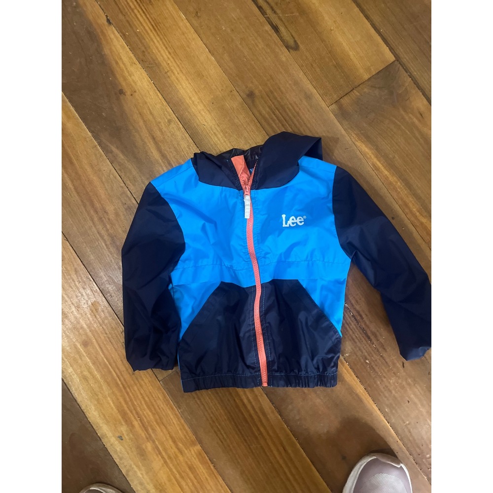 Lee Boys Blue‎ Colorblock Hooded Windbreaker Jacket Size 2T Full Zip Outerwear